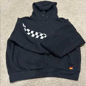 Black Checkered Hooded Sweatshirt Aviator Nation